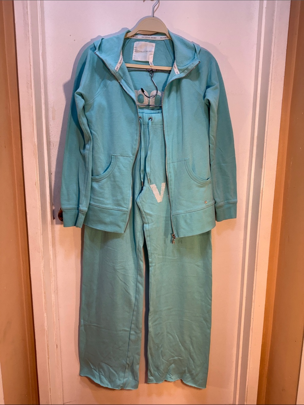 Victoria's Secret Aqua Blue Hoodie & Sweatshirt